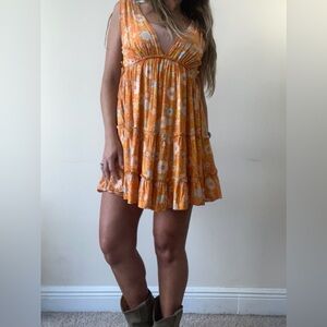 Cotton Candy Orange Floral Top/Dress 🧡🧡